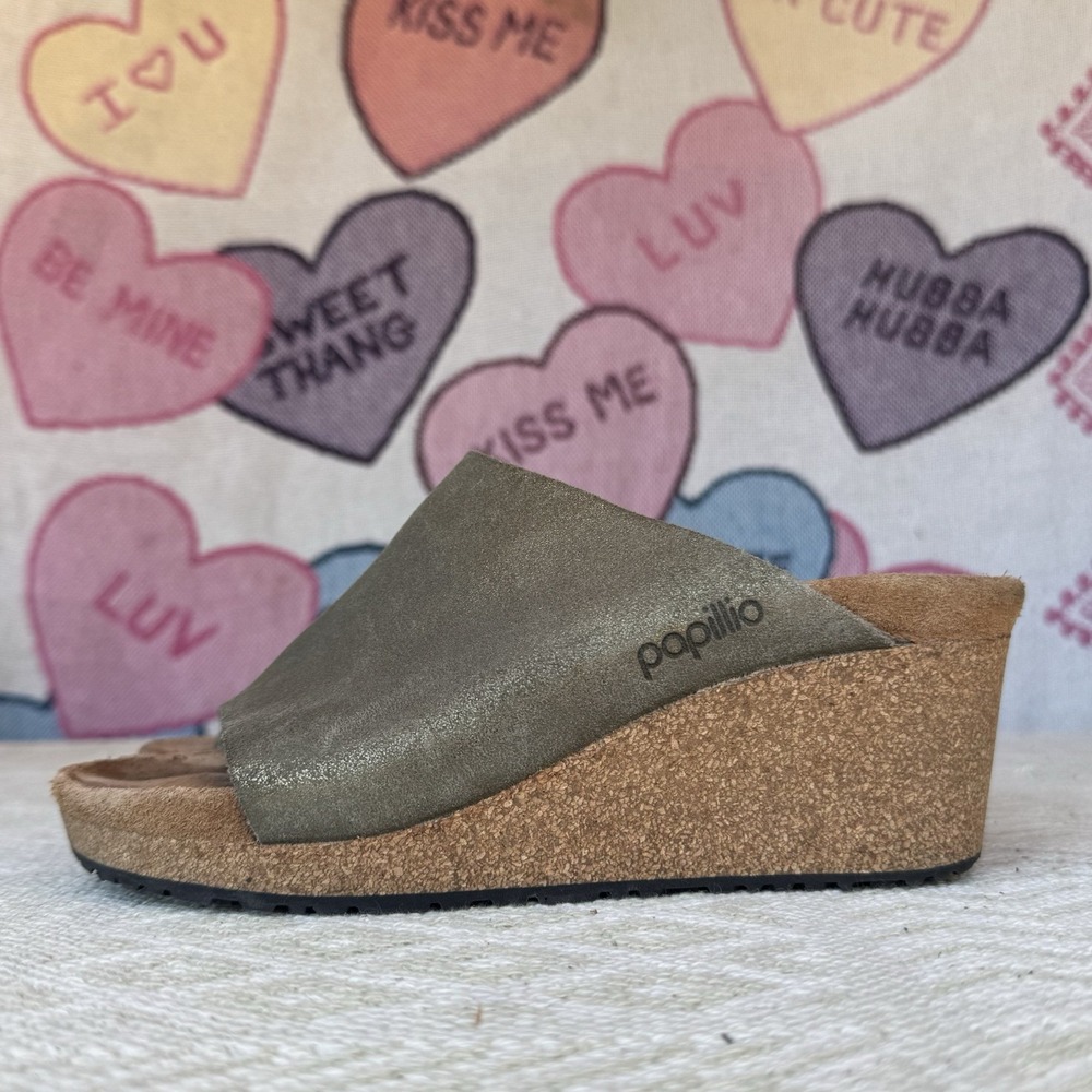 Size 37/L6 - Birkenstock Papillio Namica Washed Metallic Stone Gold Suede Narrow